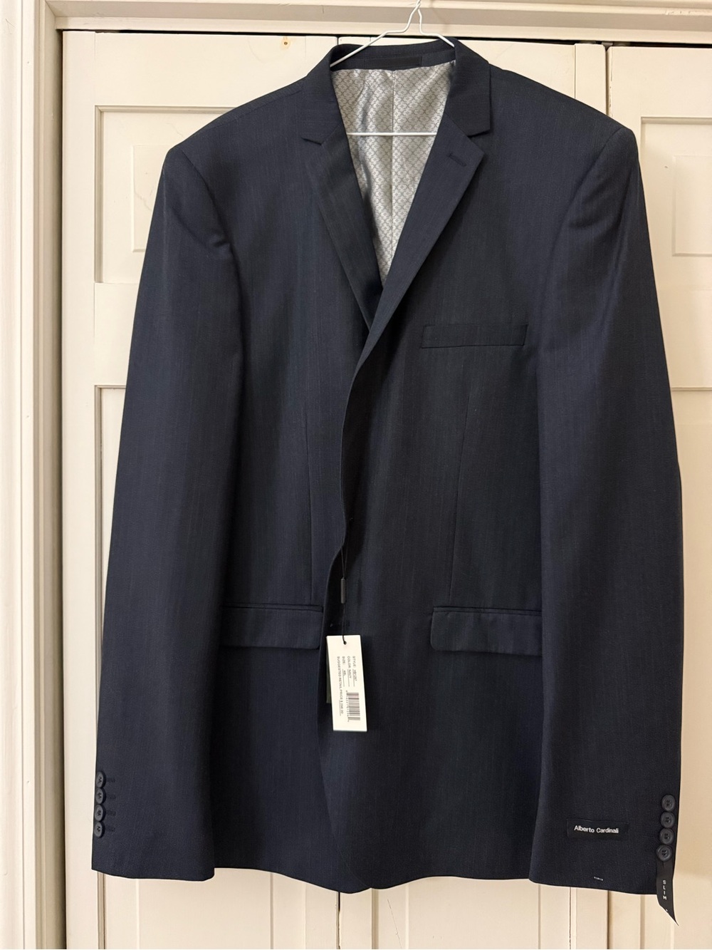 New Alberto Cardinali Men’s Navy Slim Fit Blazer Jacket Size 48L $298